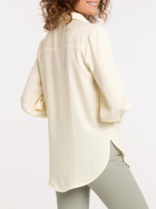 Chemise rayée jaune femme