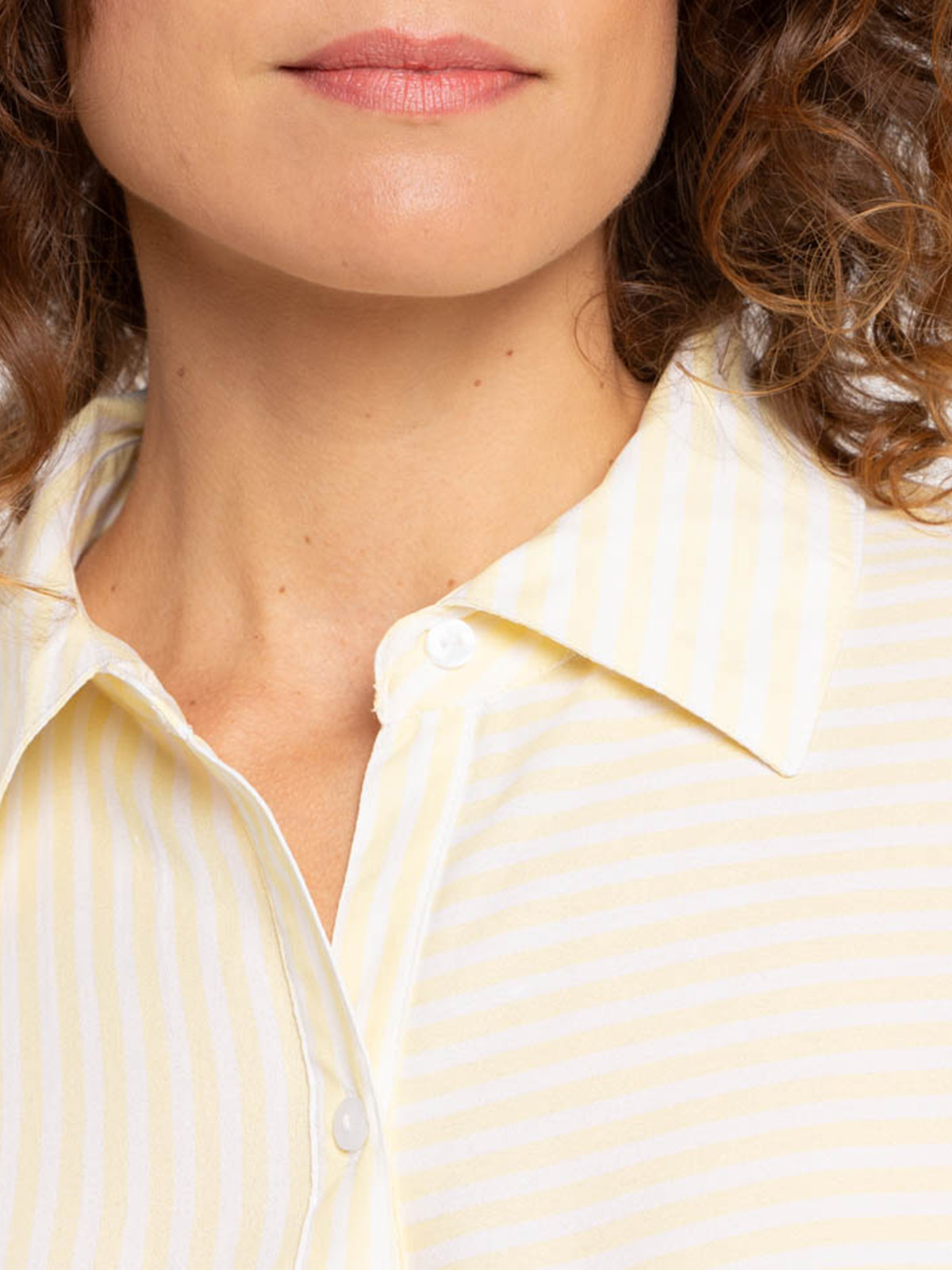 Chemise rayée jaune femme