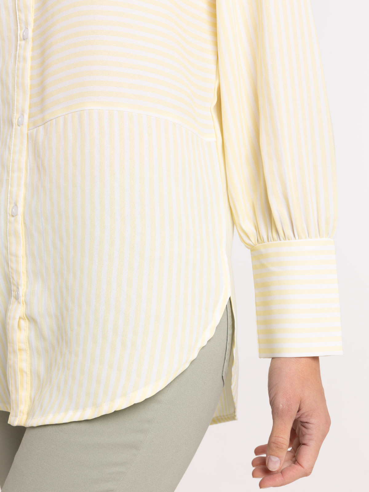 Chemise rayée jaune femme
