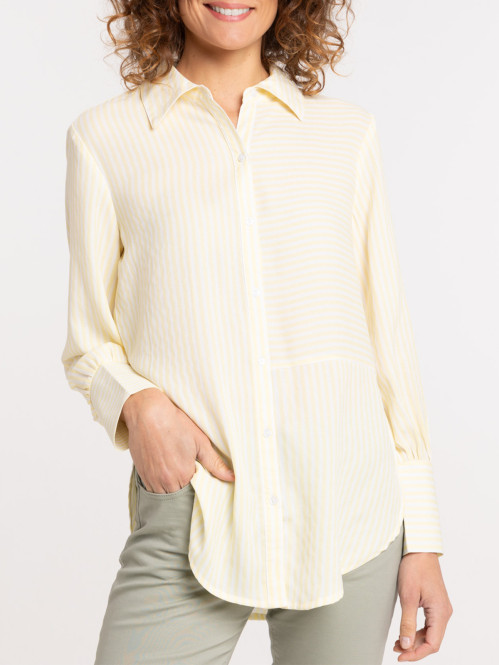 Chemise rayée jaune femme