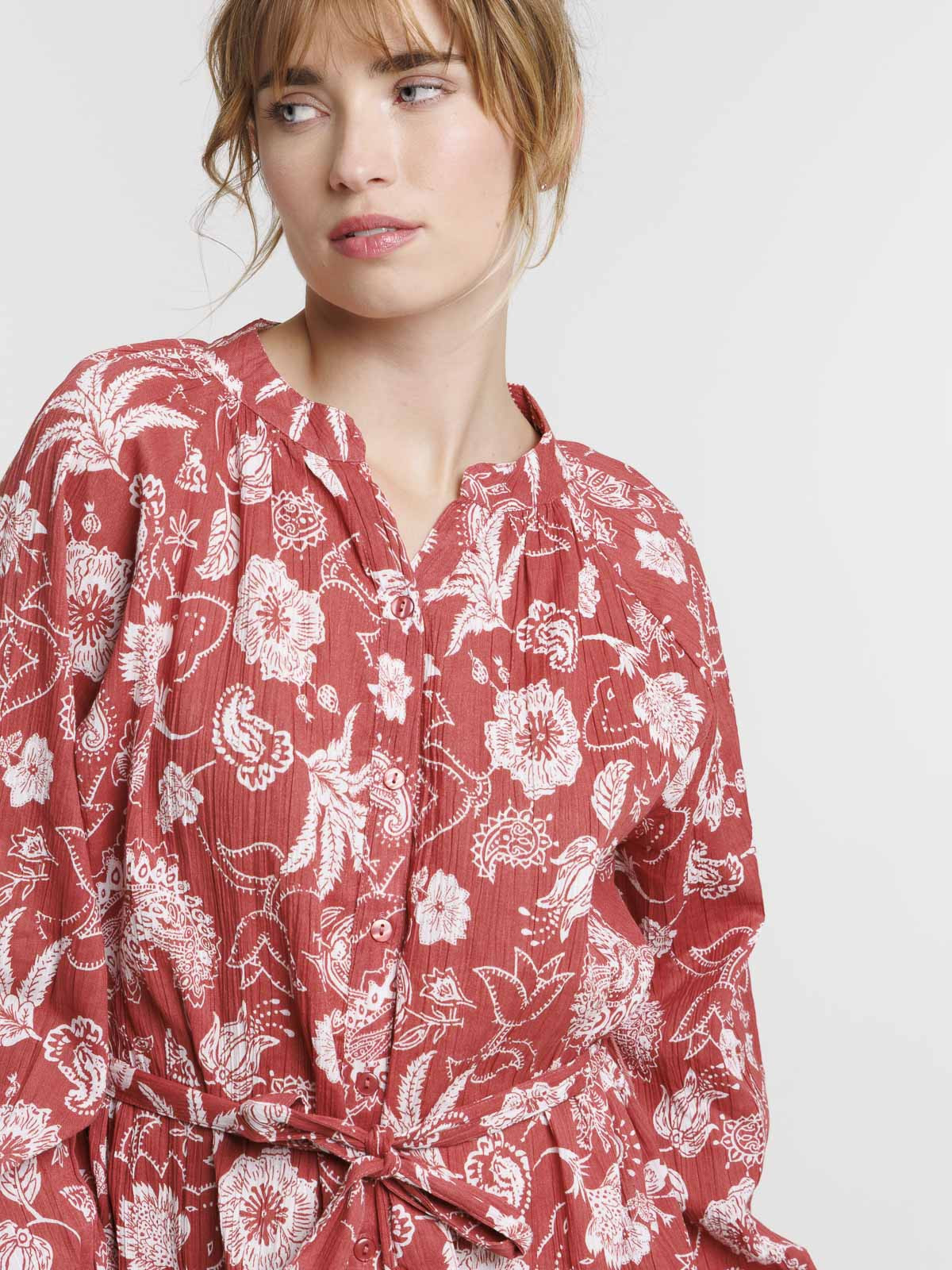 Robe chemise imprimée fleurie femme Robe chemise imprimée fleurie femme