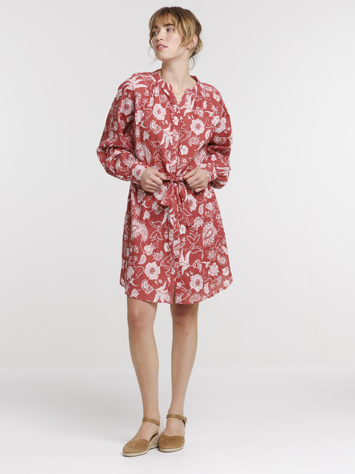 Robe chemise imprimée fleurie femme Robe chemise imprimée fleurie femme