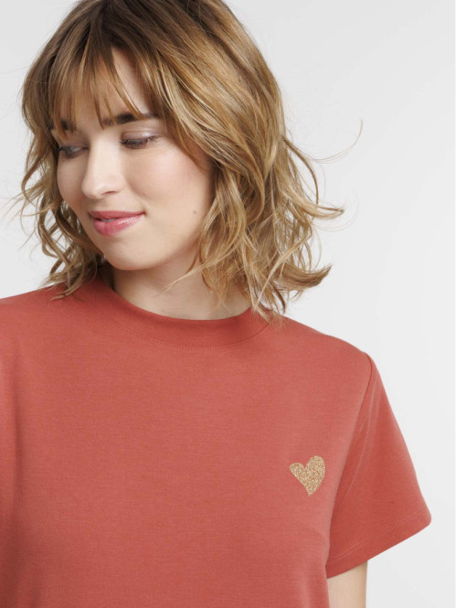 Robe longue motif coeur doré femme Robe longue motif coeur doré femme