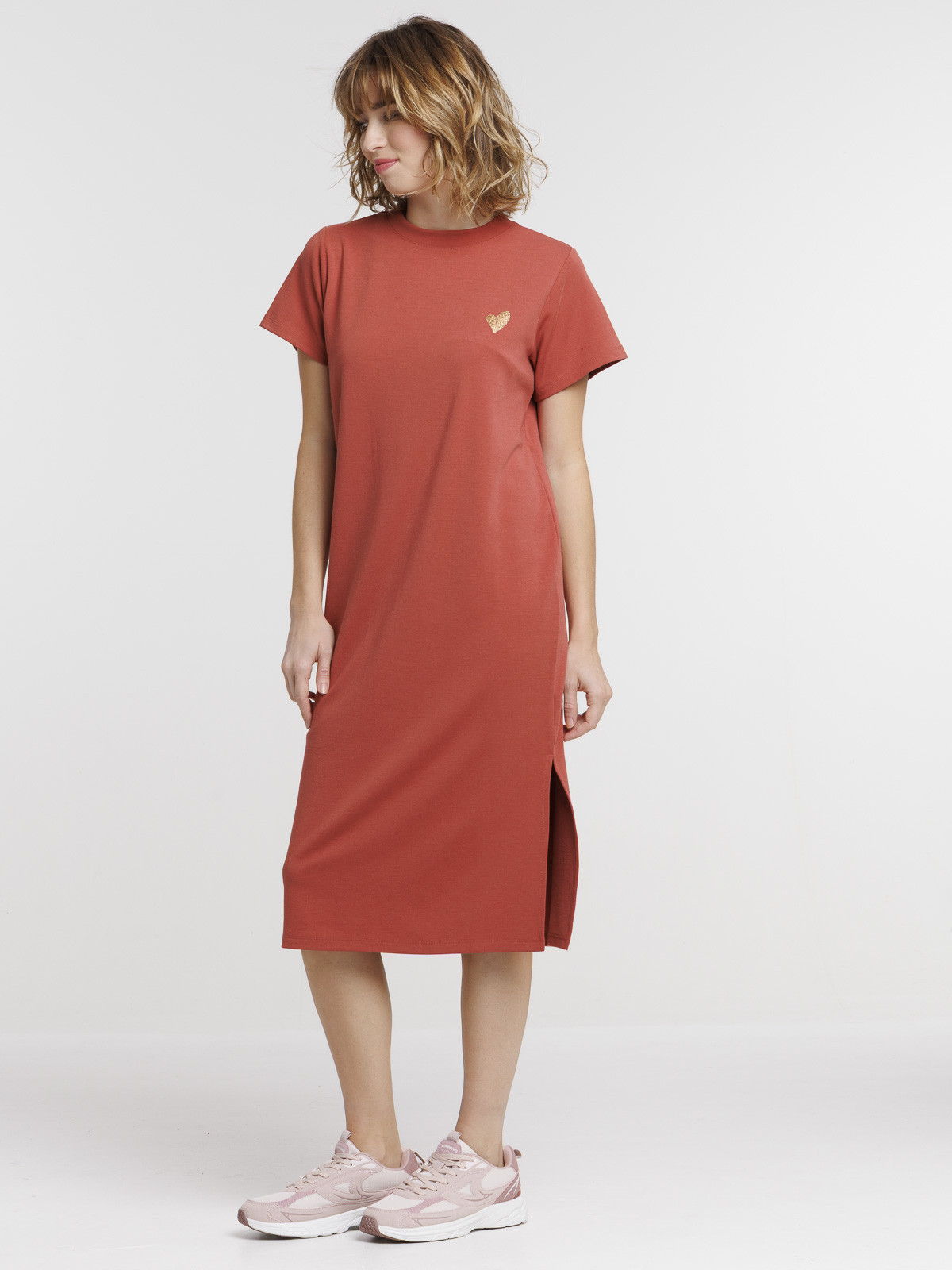 Robe longue motif coeur doré femme Robe longue motif coeur doré femme