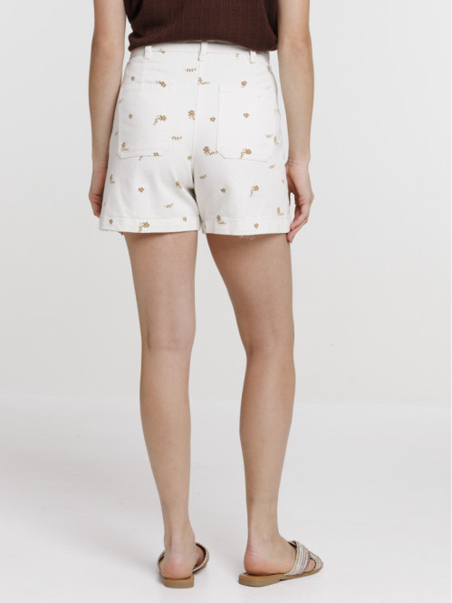 Short taille haute fleuri...