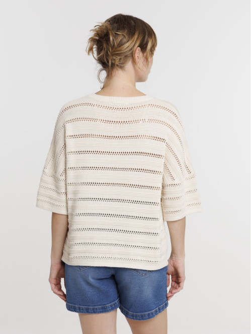 Pull maille ajourée femme