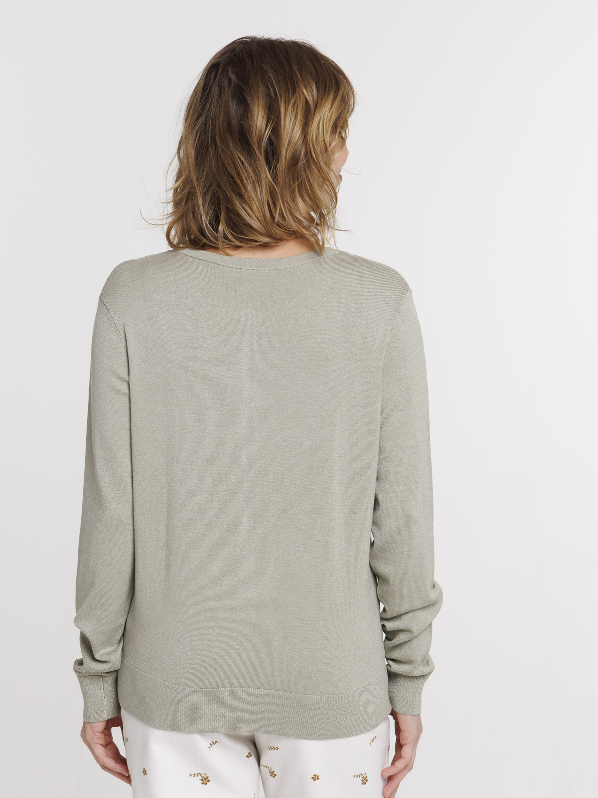 Gilet boutonné mousse clair femme