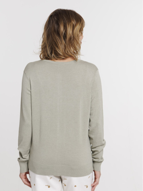 Gilet boutonné mousse clair femme