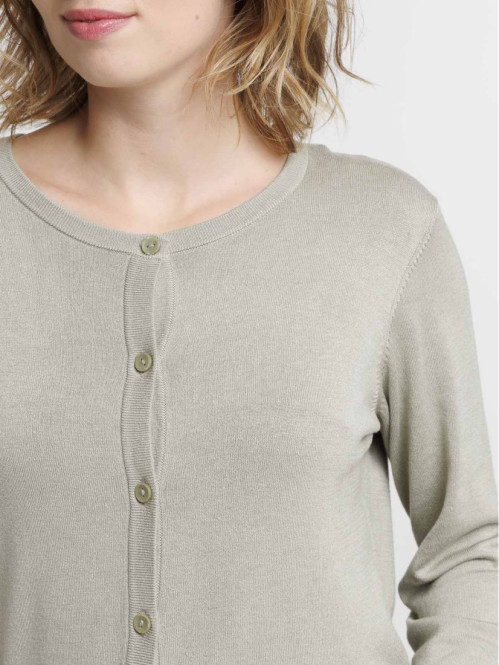 Gilet boutonné mousse clair femme