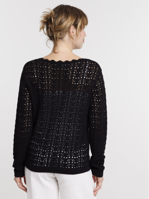 Gilet noir à nouer femme