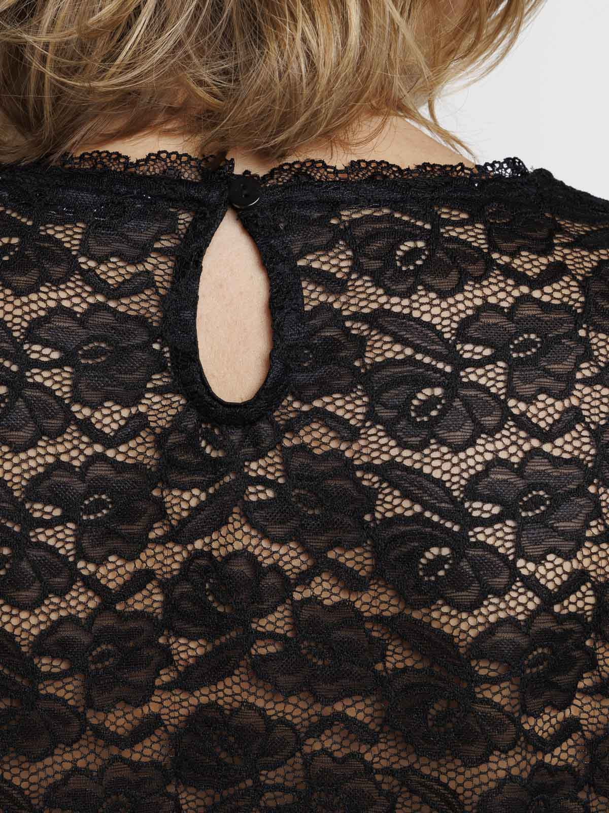 T-shirt dentelle noir femme