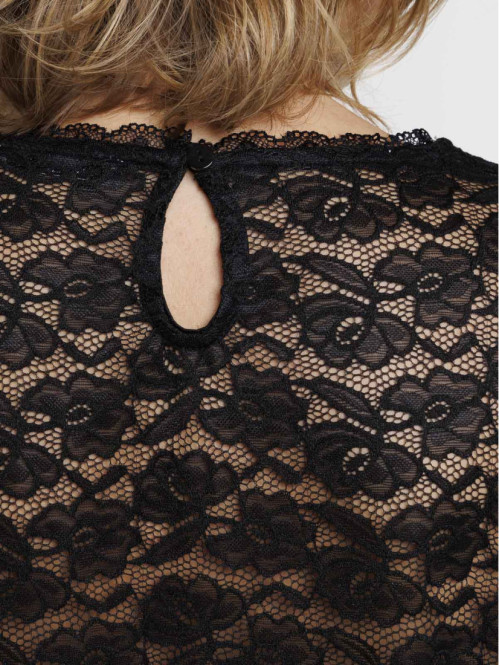 T-shirt dentelle noir femme