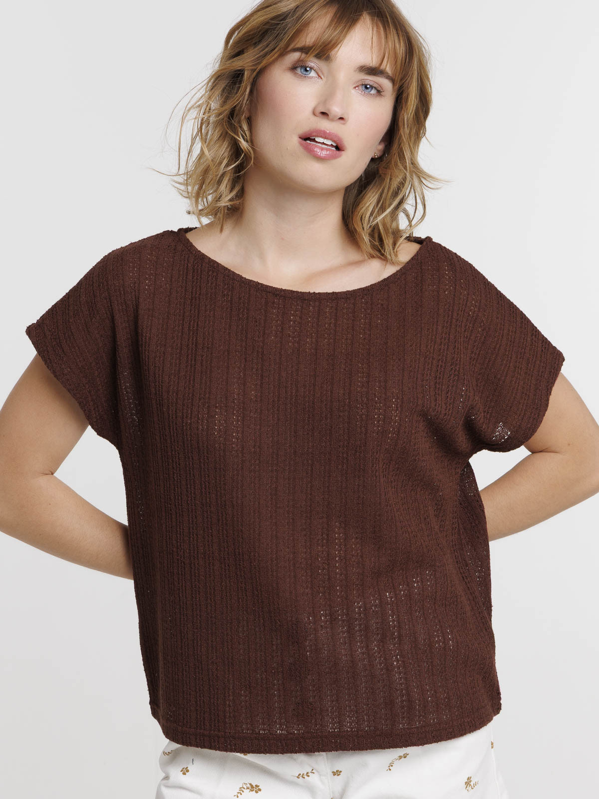 T-shirt maille ajourée femme T-shirt maille ajourée femme