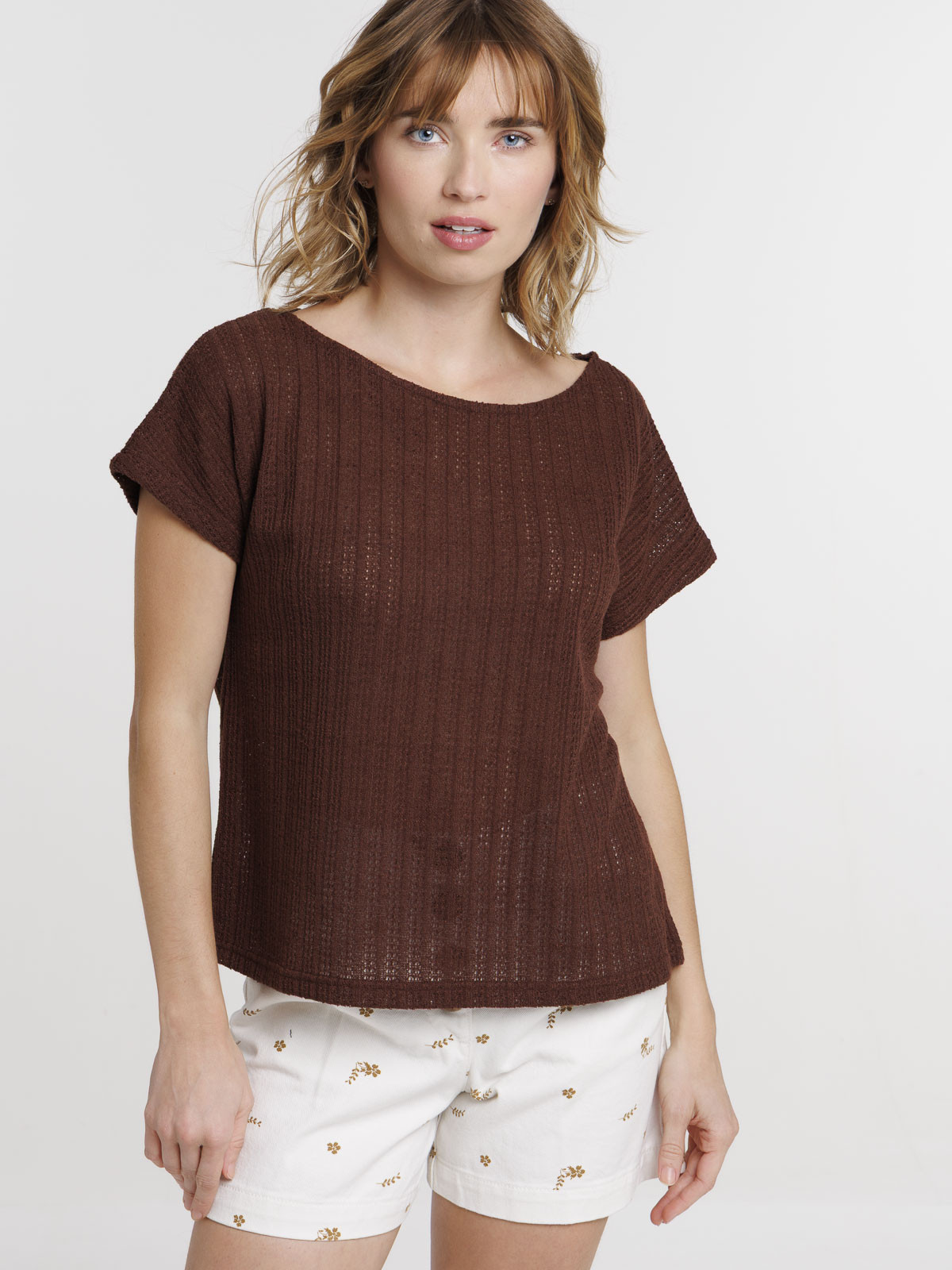 T-shirt maille ajourée femme T-shirt maille ajourée femme