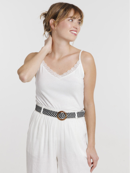 Débardeur col V dentelle...