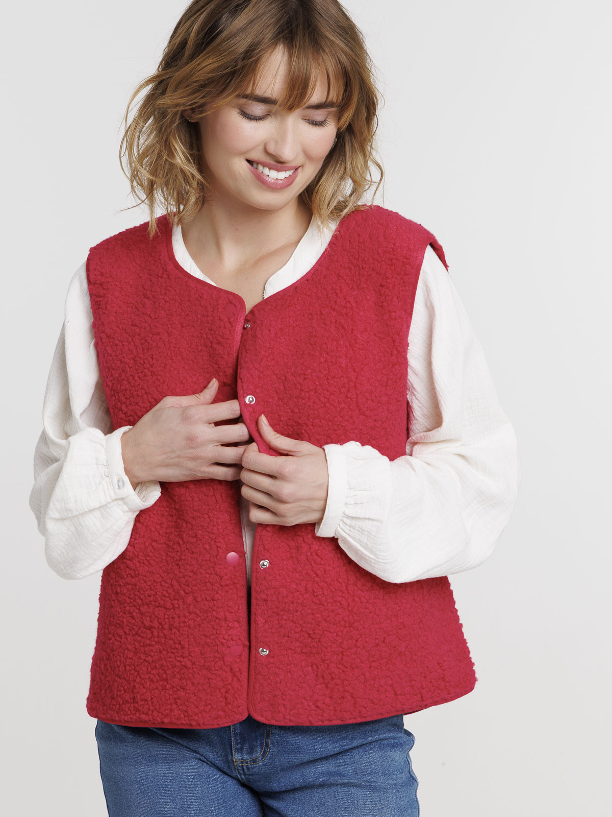 Gilet sans manches rose fiesta femme Gilet sans manches rose fiesta femme