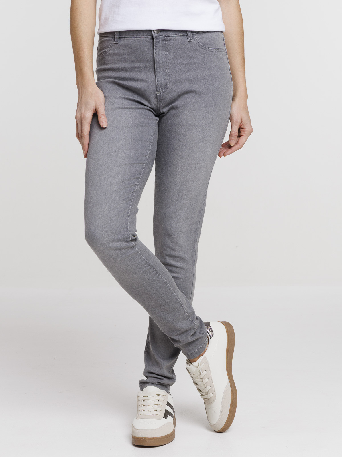 Jean skinny basique gris femme