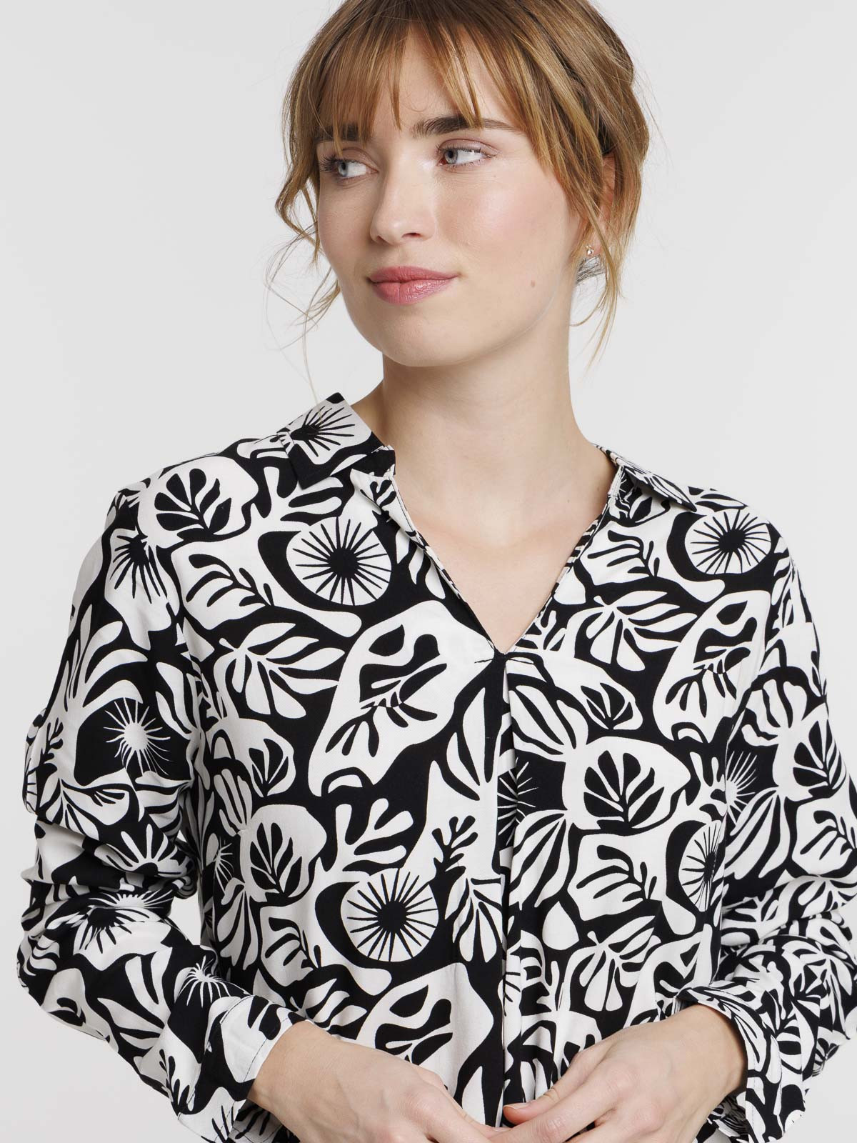 Blouse florale manches longues femme