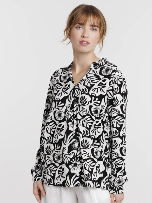 Blouse florale manches...