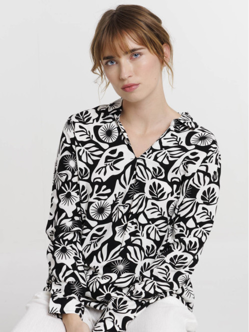 Blouse florale manches...