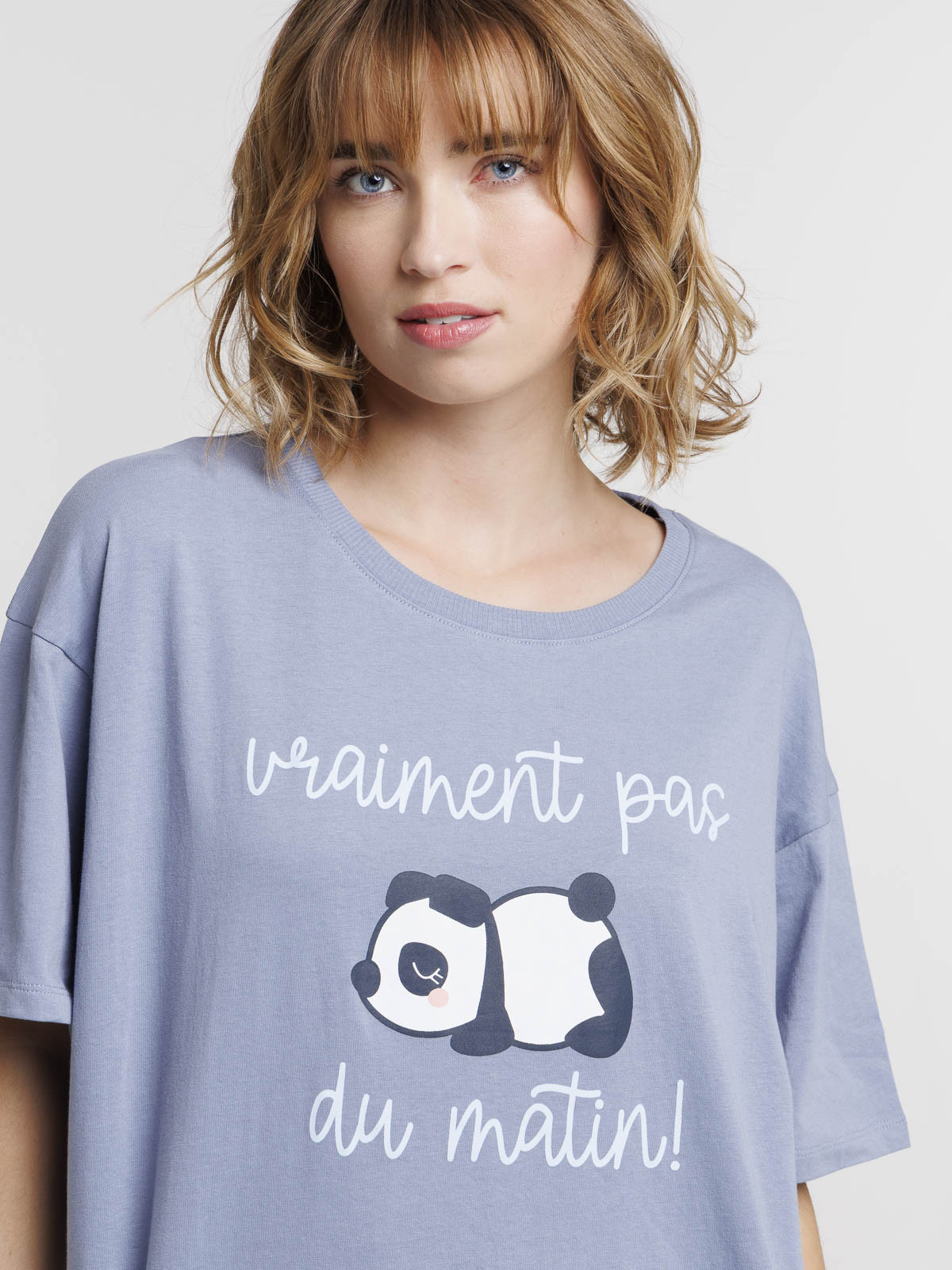 Pyjashort panda et message femme