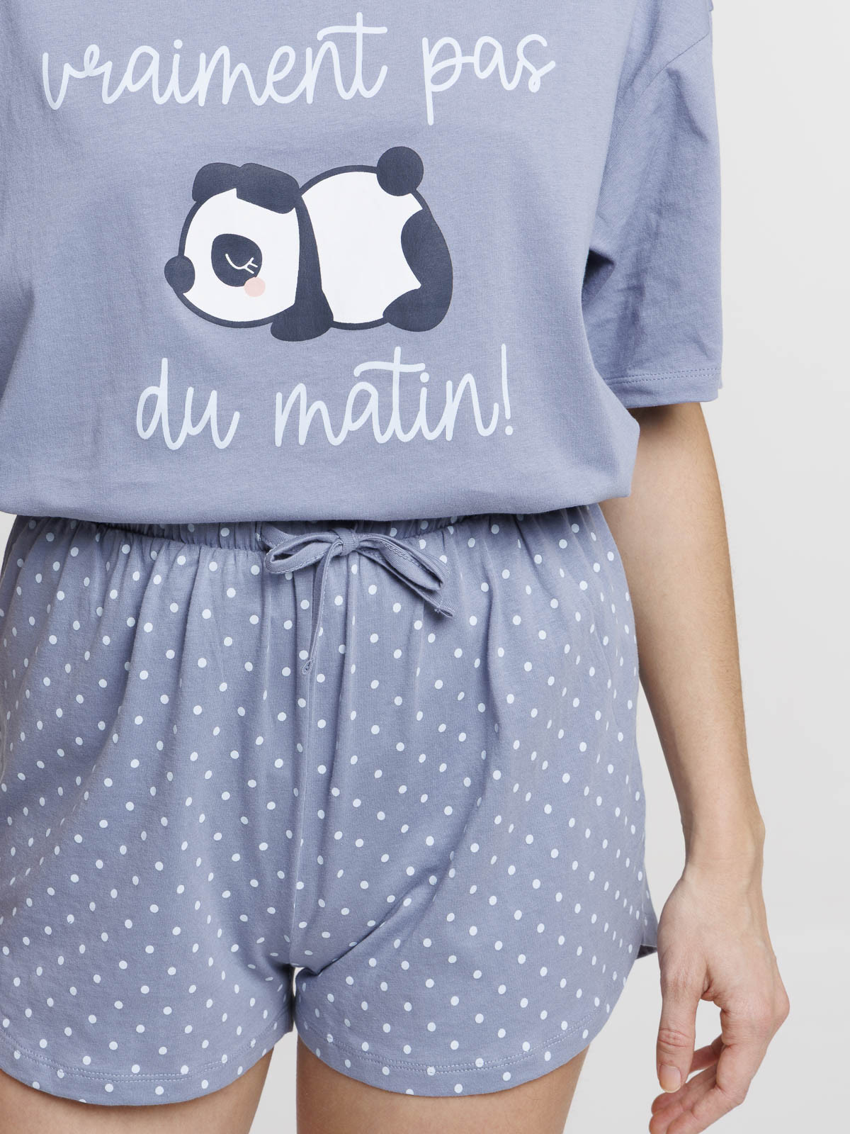 Pyjashort panda et message femme