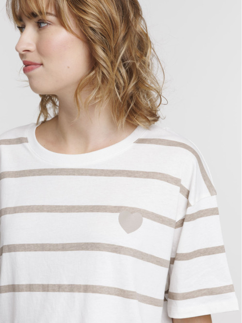 Pyjashort rayé coeur femme