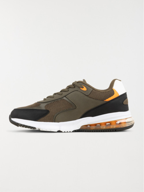 Baskets homme kaki et orange (40-46)