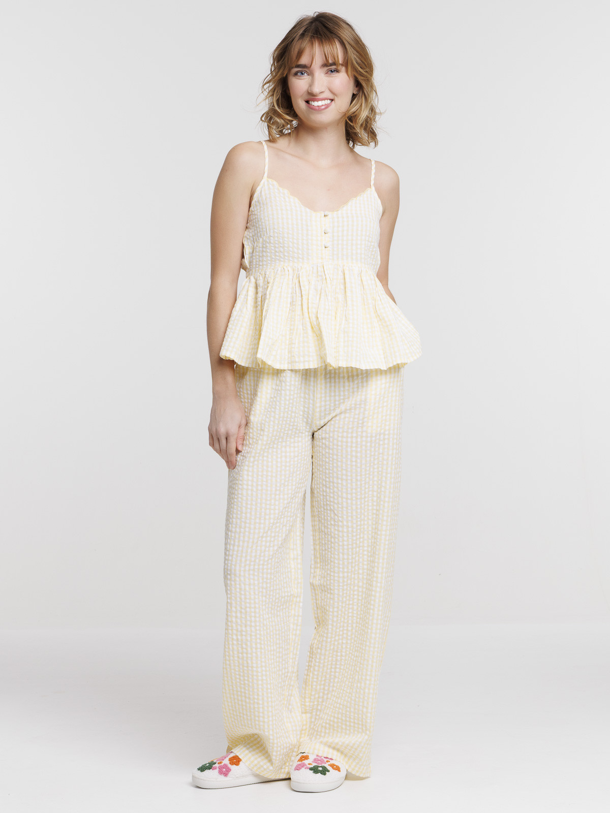 Top de nuit à bretelles vichy femme