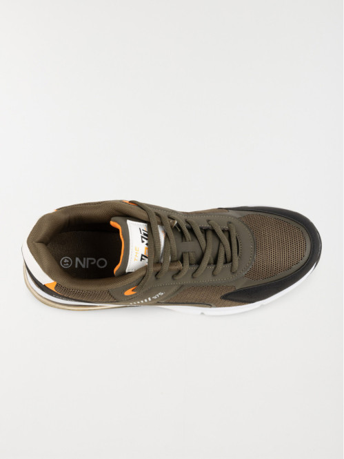 Baskets homme kaki et orange (40-46)