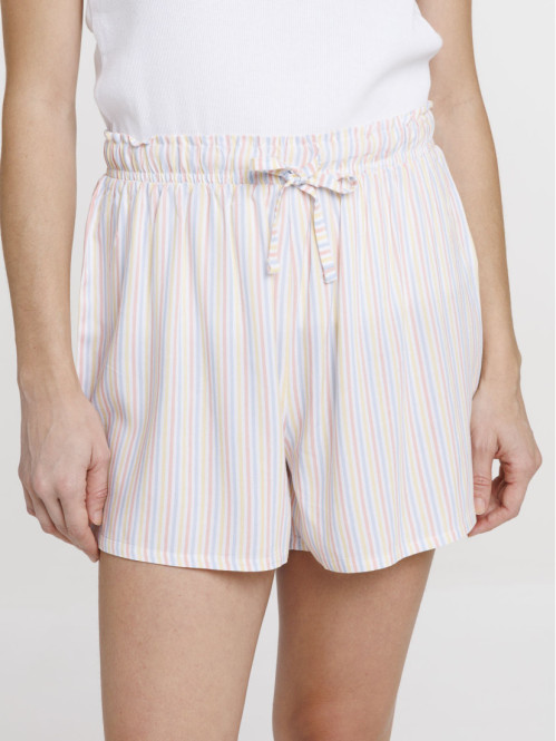 Bas de pyjama short rayé femme