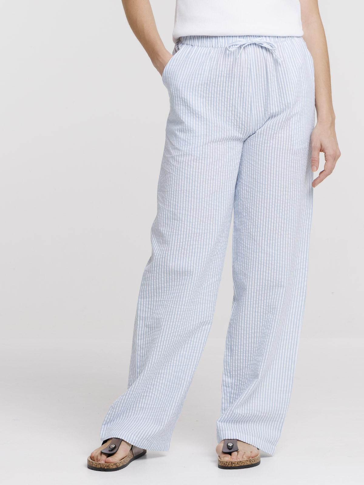 Bas de pyjama pantalon rayé femme