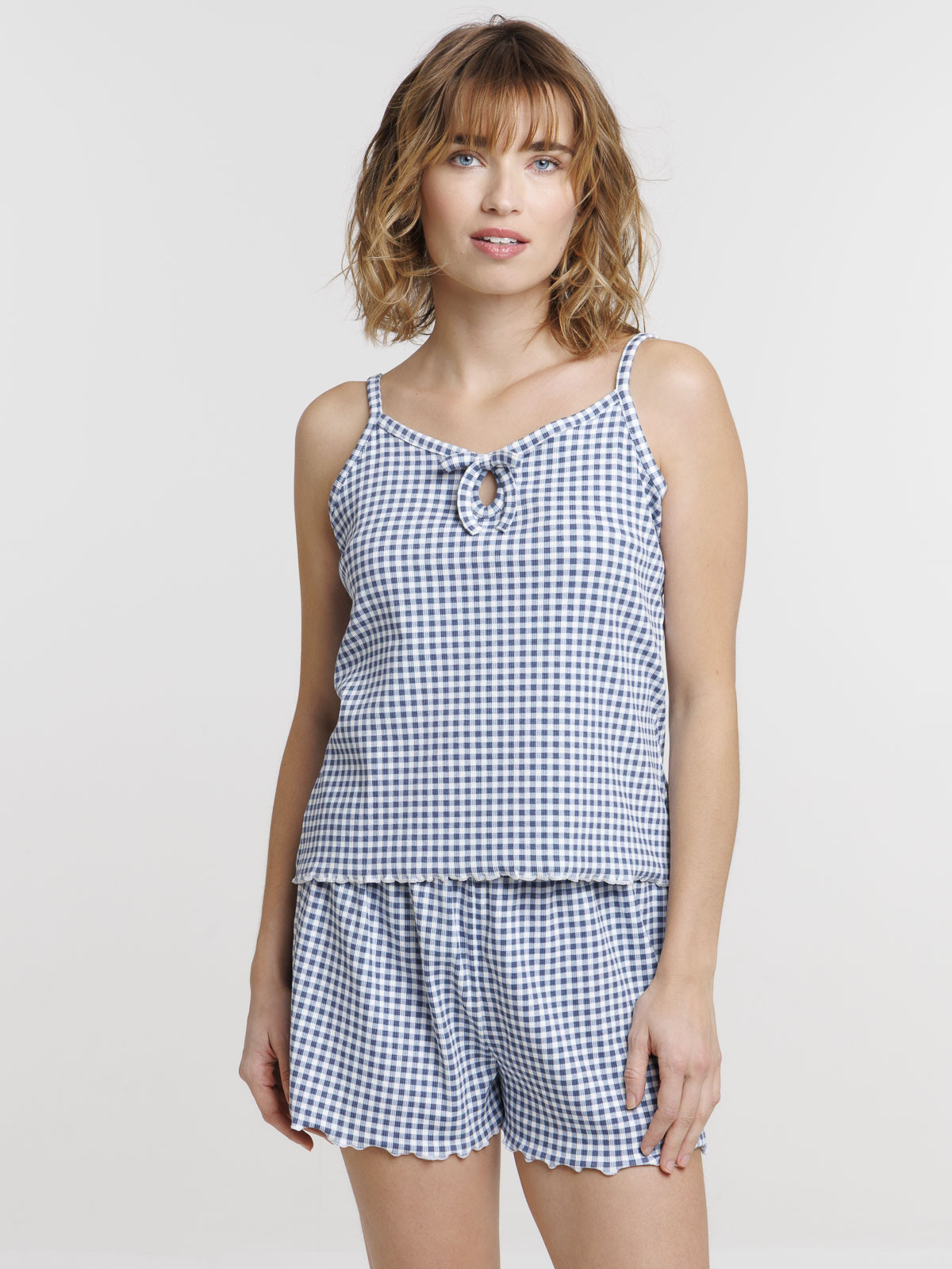 Pyjama femme à carreaux