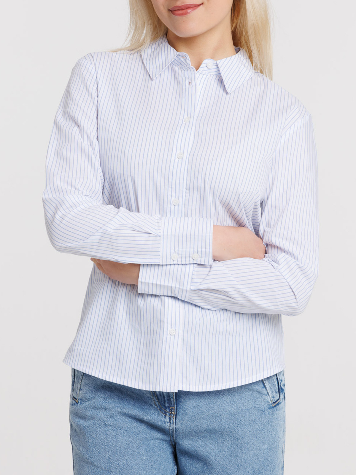 Chemise blanche rayée femme