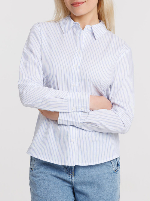 Chemise blanche rayée femme