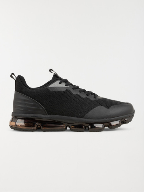 Baskets bi-matières homme noir (40-46)