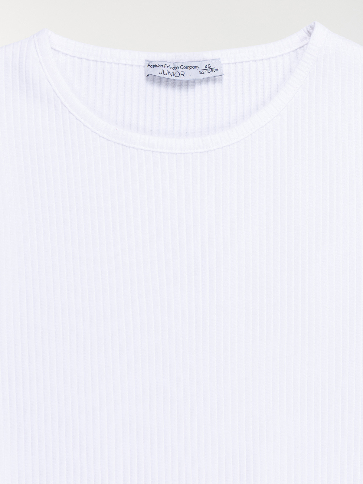 Tee-shirt blanc côtelé fille (XXS-M)