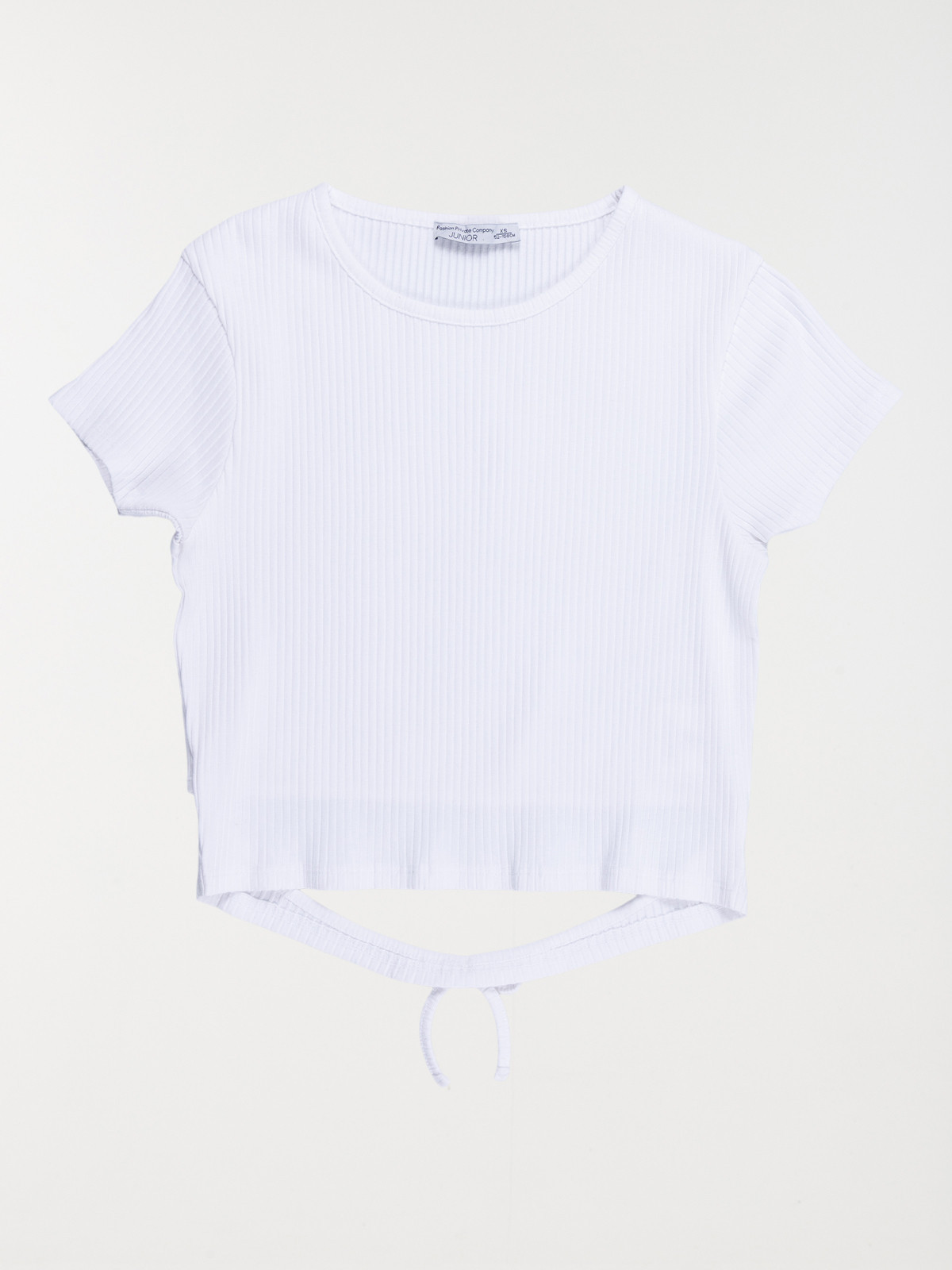 Tee-shirt blanc côtelé fille (XXS-M)