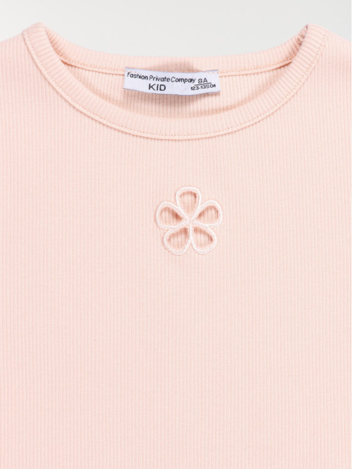 T-shirt fleur ajourée fille...