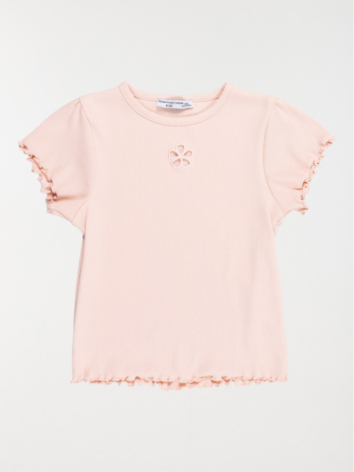 T-shirt fleur ajourée fille...