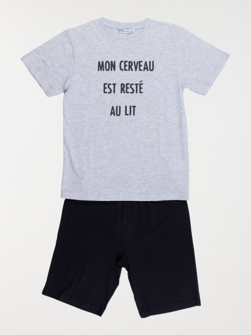Pyjama court message garçon...