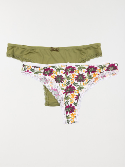 Lot de 2 tangas femme (S-L)