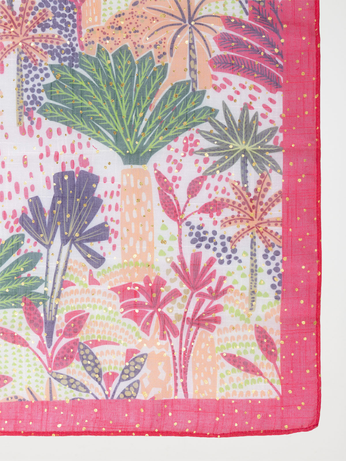 Foulard femme rose fiesta motif tropical Foulard femme rose fiesta motif tropical