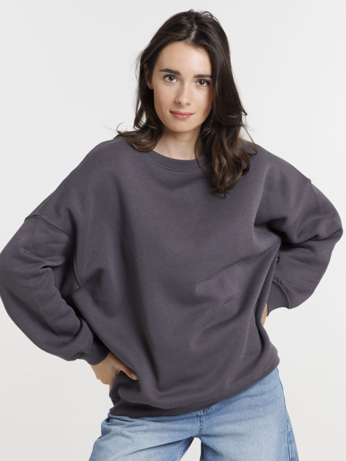 Sweat uni col rond asphalte...