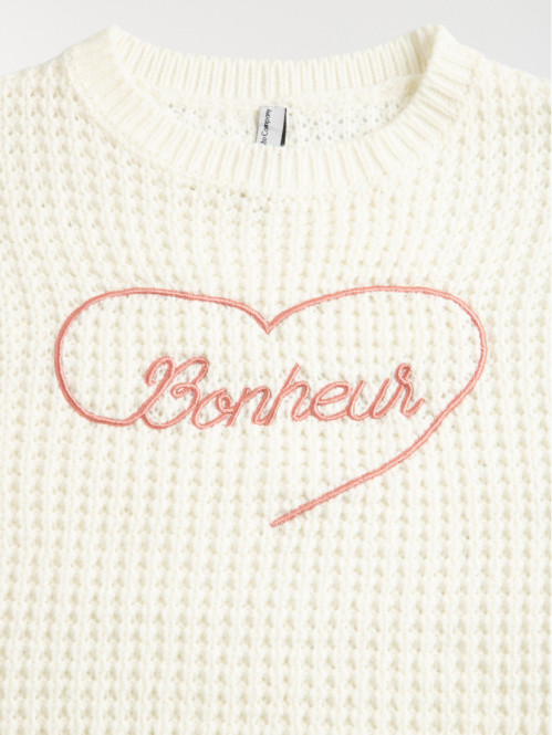 Pull à message brodé fille...