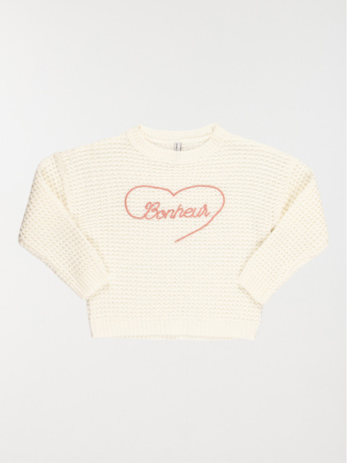 Pull à message brodé fille...