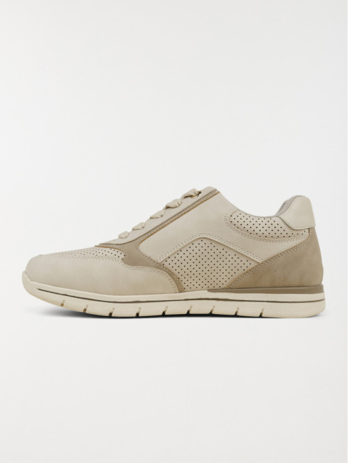 Baskets confort femme beige...
