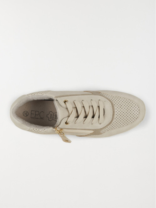 Baskets confort femme beige...