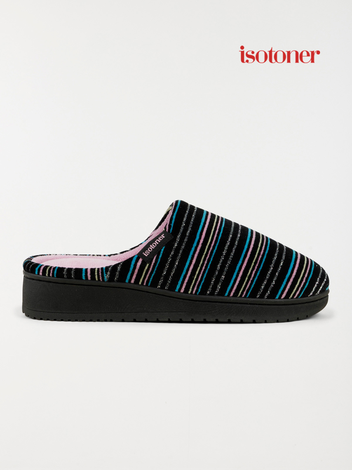 Chausson Isotoner rayures femme (36-40)