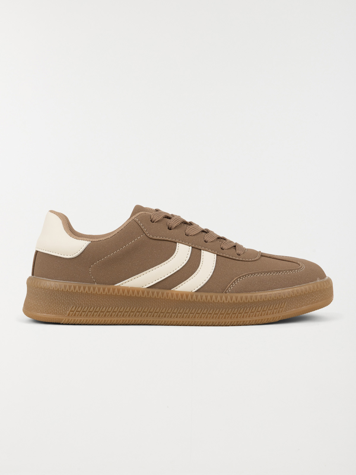 Basket taupe bande blanche femme (36-41) Basket taupe bande blanche femme (36-41)